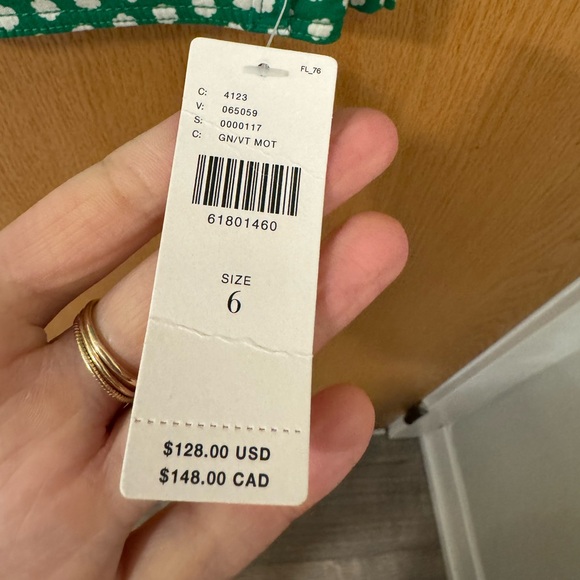 NWT Anthropologie Maeve Colette green & white pants - Picture 6 of 16